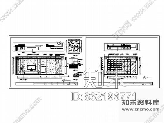 图块/节点英伦时尚电视背景墙详图cad施工图下载【ID:832196771】