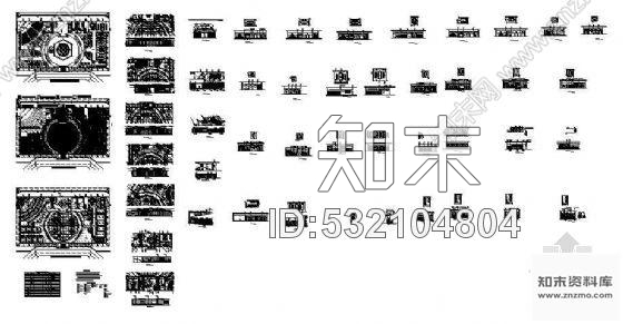 施工图公共空间-大堂精装修cad施工图下载【ID:532104804】