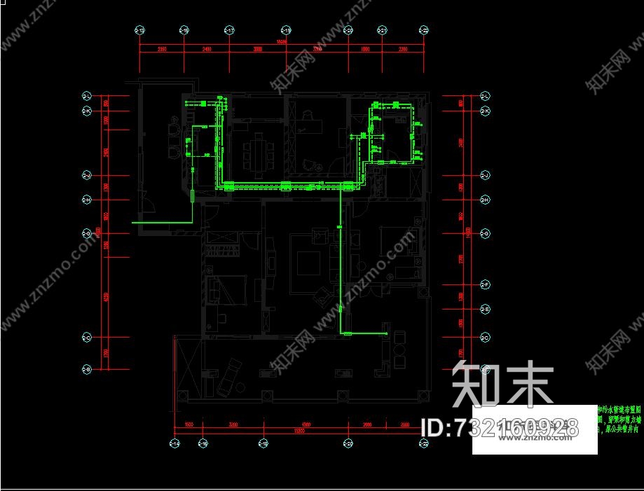 金螳螂--都市花园七期200平方3房样板房室内装修施工图cad施工图下载【ID:732160928】