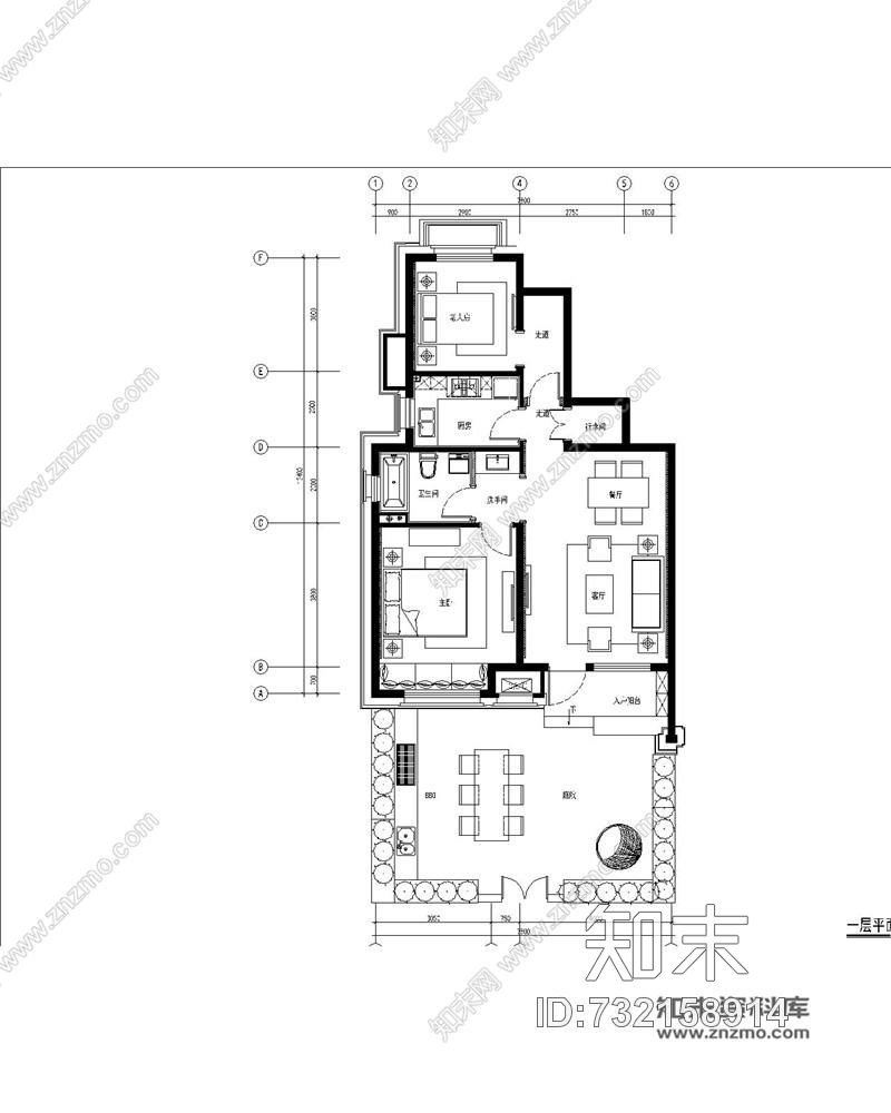 葛亚曦+牧笛上海绿地启东三期DS2户型样板间施工图下载【ID:732158914】