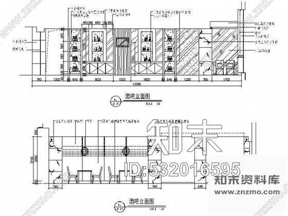 施工图南京时尚酒店内酒吧装修图cad施工图下载【ID:532016595】