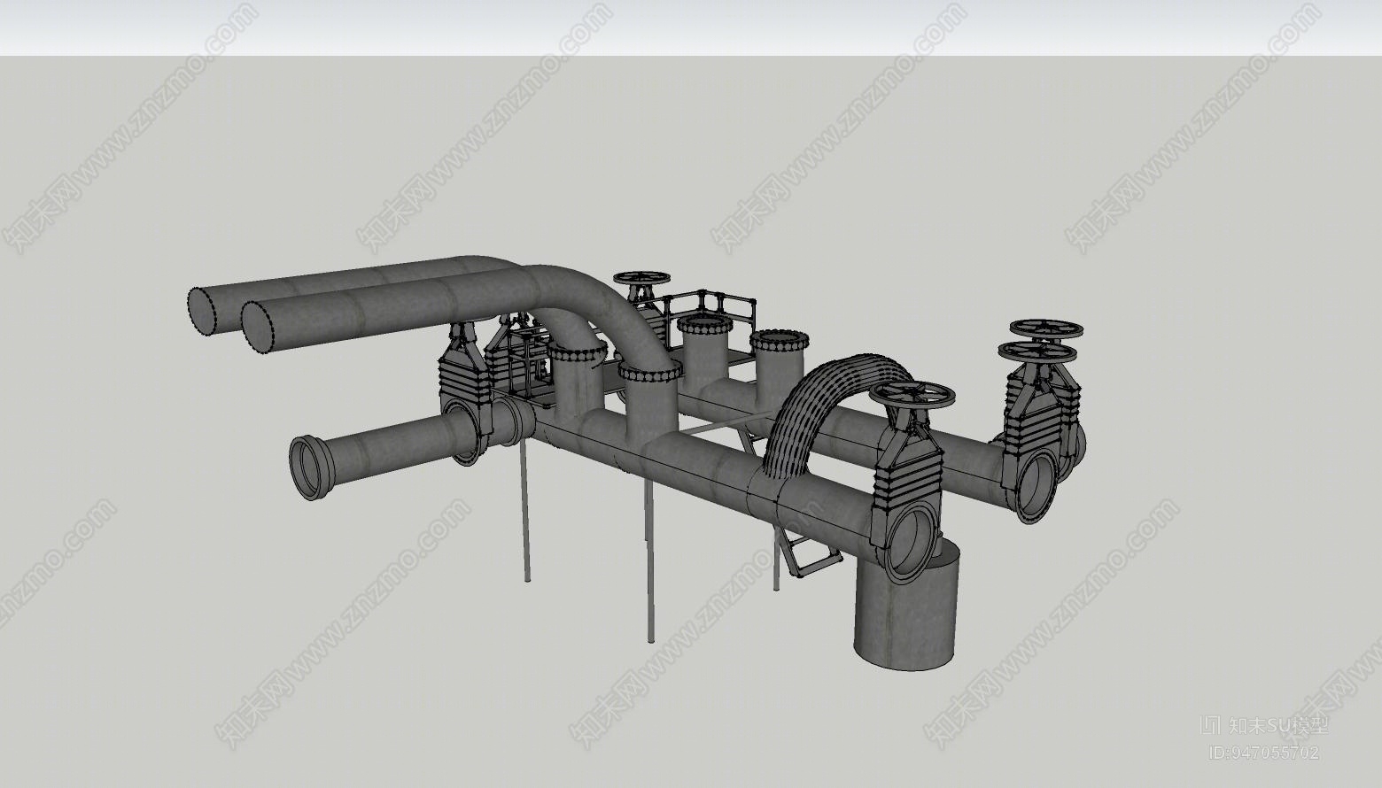 现代管道su模型下载【id:947055702】