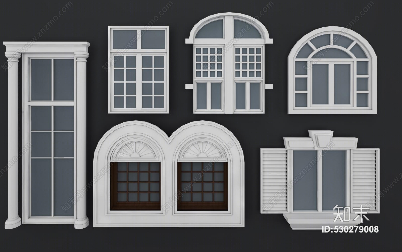 欧式古典欧式窗户3d模型下载