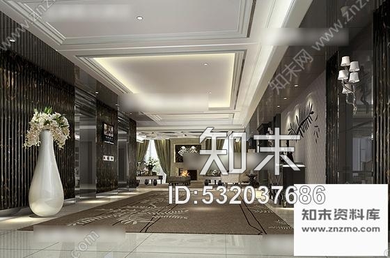 施工图成都奢华假日酒店电梯厅装修施工图含效果cad施工图下载【ID:532037686】