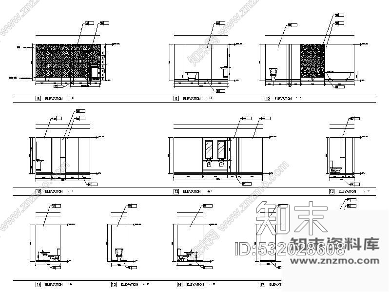 施工图北京某饭店无障碍客房室内装修图cad施工图下载【ID:532028608】