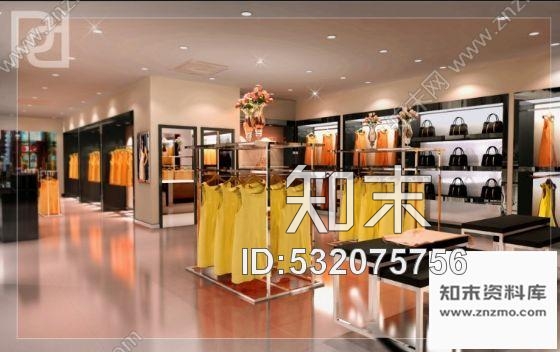 施工图江苏某服饰专卖店室内装修图含效果cad施工图下载【ID:532075756】