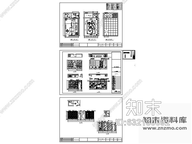 施工图酒吧包间装修图6cad施工图下载【ID:632130092】