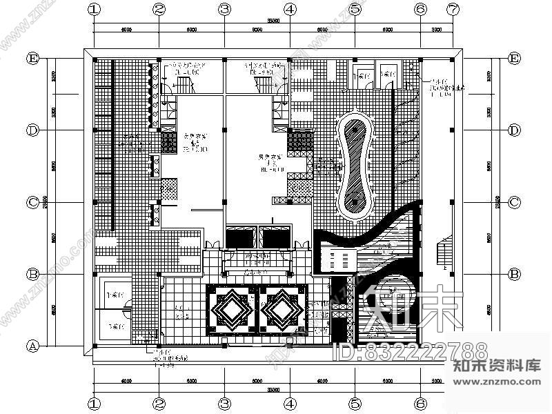 图块/节点某洗浴中心装修平面图cad施工图下载【ID:832222788】