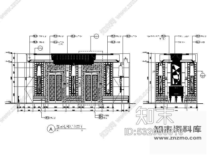 施工图成都某客房电梯厅室内装修图含效果cad施工图下载【ID:532056616】