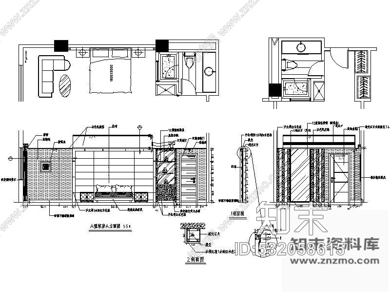 施工图某四星级客房装修图含效果cad施工图下载【ID:532058615】