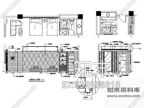 施工图某四星级客房装修图含效果cad施工图下载【ID:532058615】