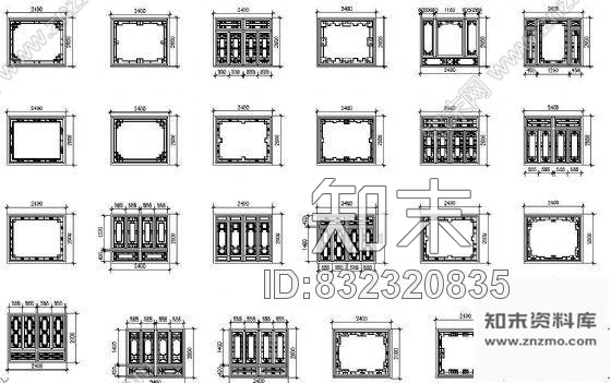 图块/节点一些古建筑门窗图块施工图下载【ID:832320835】