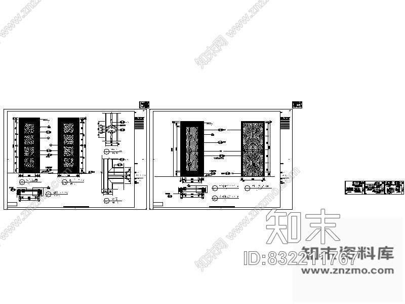 图块/节点四扇单扇门详图cad施工图下载【ID:832211767】