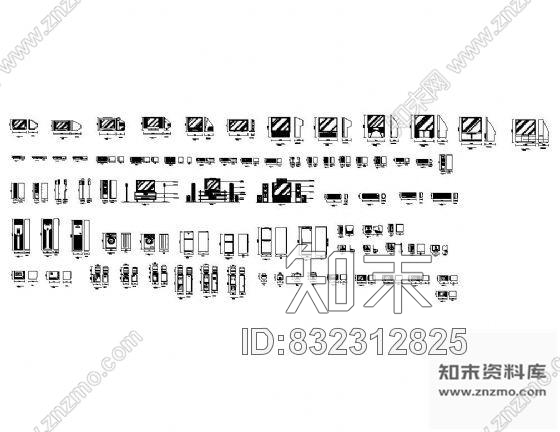 图块/节点家电及尺寸图块集cad施工图下载【ID:832312825】