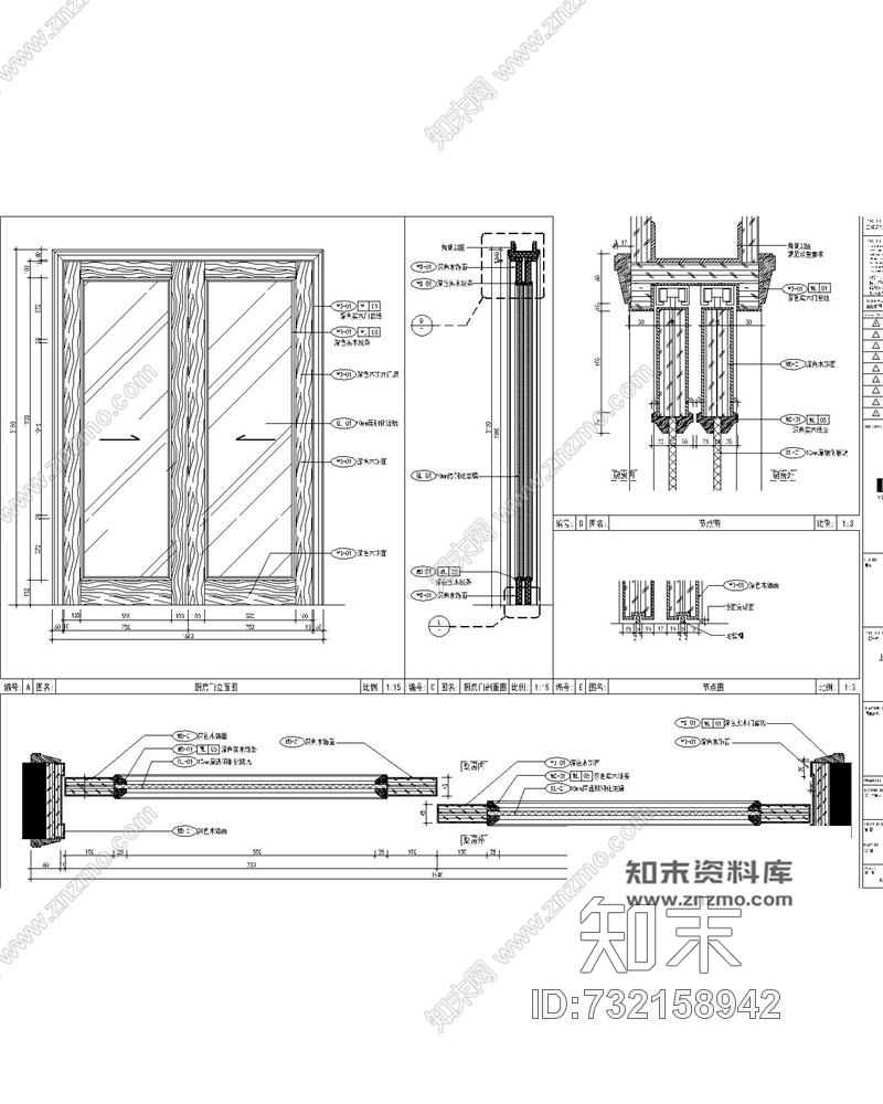 葛亚曦+牧笛上海绿地启东三期DS4户型样板间丨效果图+CAD施工图+物料+软装方案cad施工图下载【ID:732158942】