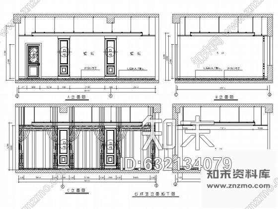 施工图休闲中心台球室装修图施工图下载【ID:632134079】