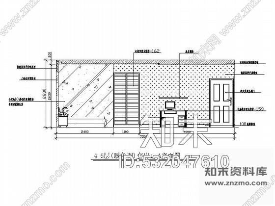 施工图暖色酒店双人床套房装修图cad施工图下载【ID:532047610】