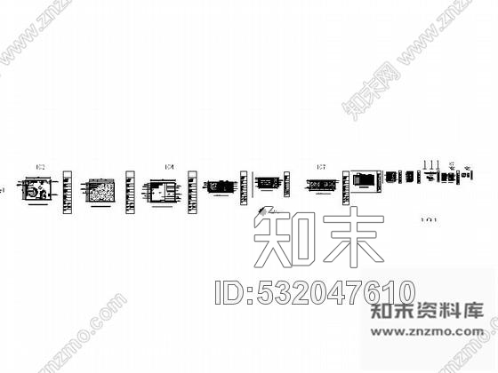 施工图暖色酒店双人床套房装修图cad施工图下载【ID:532047610】