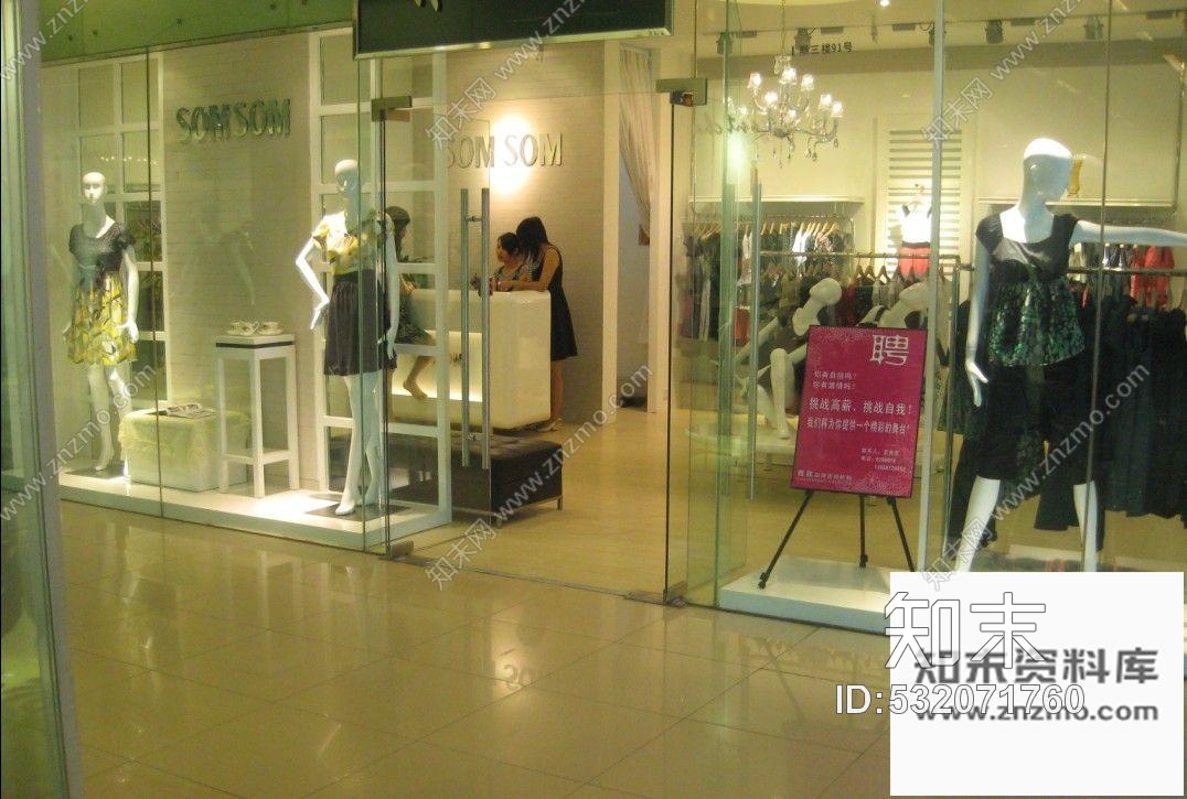 施工图某品牌服装专卖店装修图含实景cad施工图下载【ID:532071760】