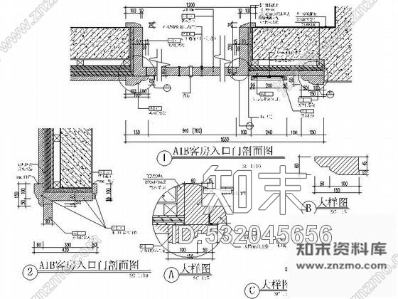 施工图深圳古典风格A1B型客房室内施工图cad施工图下载【ID:532045656】