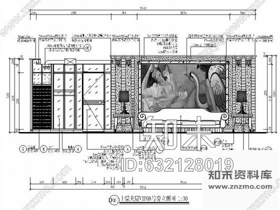 施工图某夜总会八号包间室内装修图cad施工图下载【ID:632128019】