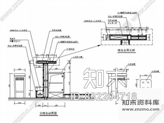 图块/节点环型大吧台详图cad施工图下载【ID:832204718】