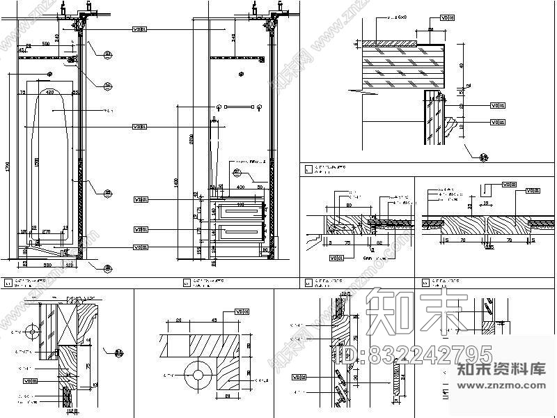 图块/节点实木衣柜详图cad施工图下载【ID:832242795】