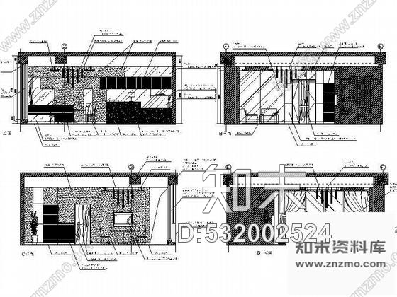 施工图北京现代中式海鲜特色餐厅cad施工图下载【ID:532002524】