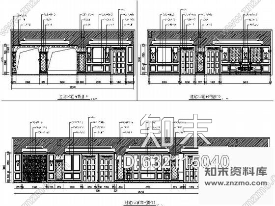 施工图商务会所水景装饰过道室内装修图cad施工图下载【ID:632115040】