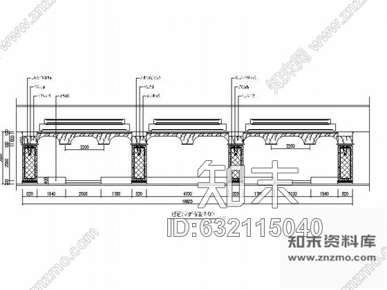 施工图商务会所水景装饰过道室内装修图cad施工图下载【ID:632115040】