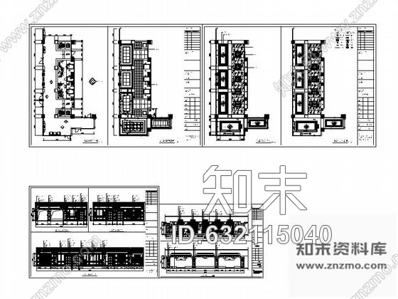 施工图商务会所水景装饰过道室内装修图cad施工图下载【ID:632115040】