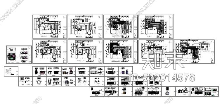 八套不同风格休闲酒吧内部装修全套CAD施工图cad施工图下载【ID:532014578】