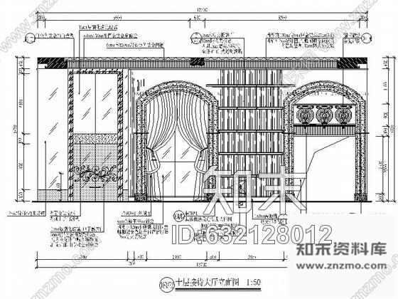 施工图夜总会奢华接待大厅室内装修图cad施工图下载【ID:632128012】