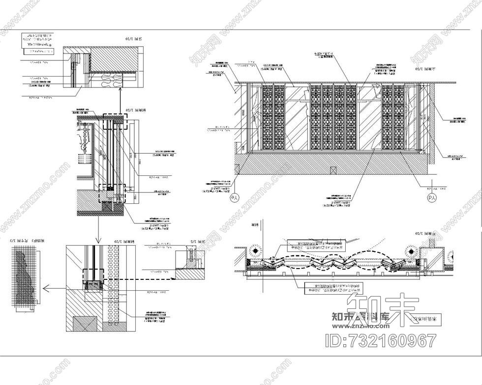 新中式风格中餐厅室内装修设计全套施工图含效果图cad施工图下载【ID:732160967】