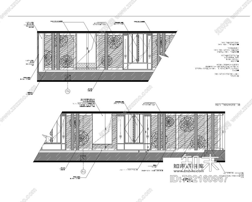 新中式风格中餐厅室内装修设计全套施工图含效果图cad施工图下载【ID:732160967】