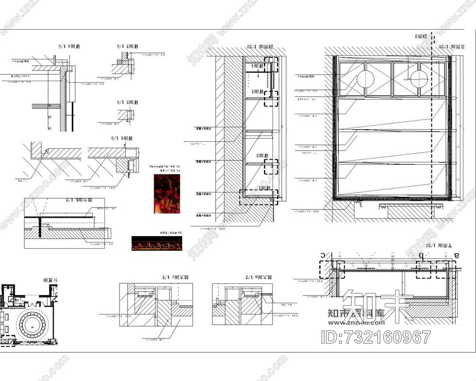 新中式风格中餐厅室内装修设计全套施工图含效果图cad施工图下载【ID:732160967】