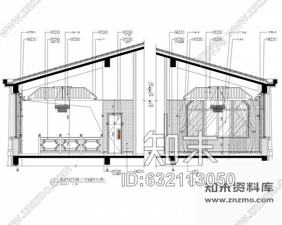 施工图北京营口中式风格会所餐厅装修施工图cad施工图下载【ID:632113050】