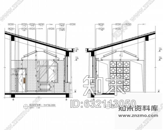 施工图北京营口中式风格会所餐厅装修施工图cad施工图下载【ID:632113050】