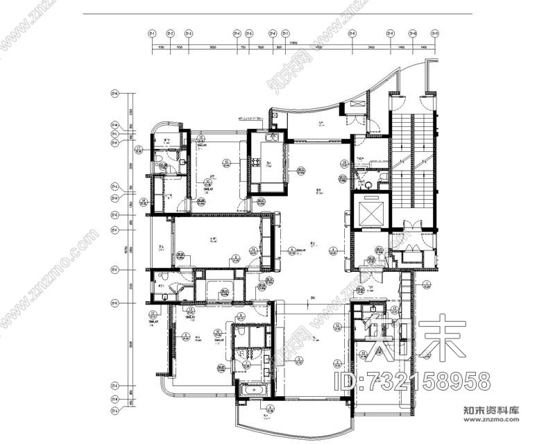 LTW广州雅居乐样板间C1户型cad施工图下载【ID:732158958】