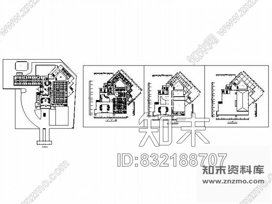 某大型花园酒店平面图cad施工图下载【ID:832188707】