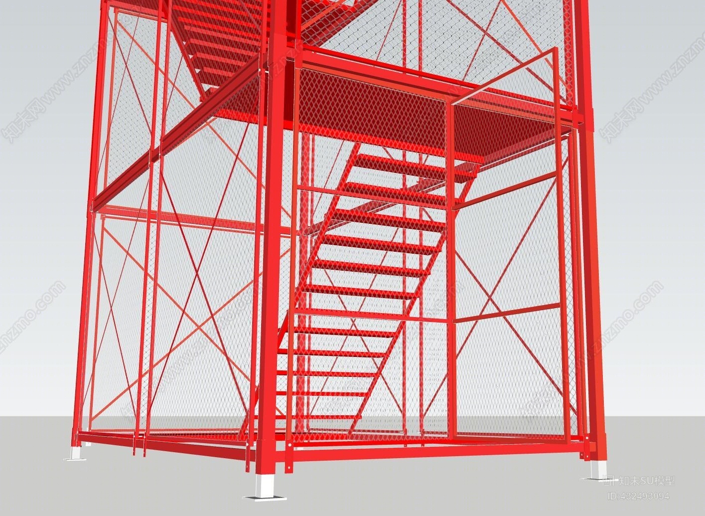 工程用安全笼梯指示牌3d模型下载【id:432493094】