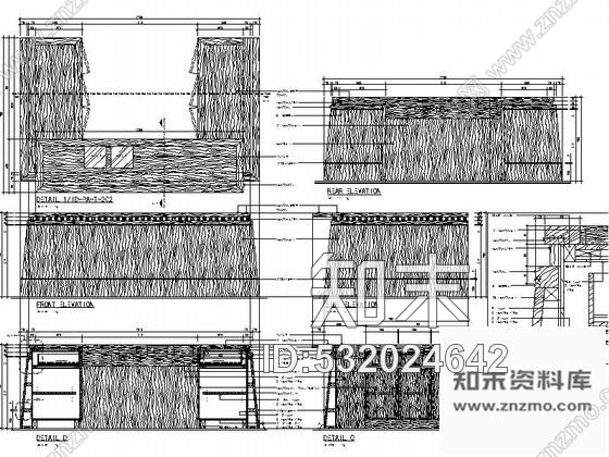 施工图拉萨某中式风格假日酒店茶室室内装修施工图施工图下载【ID:532024642】