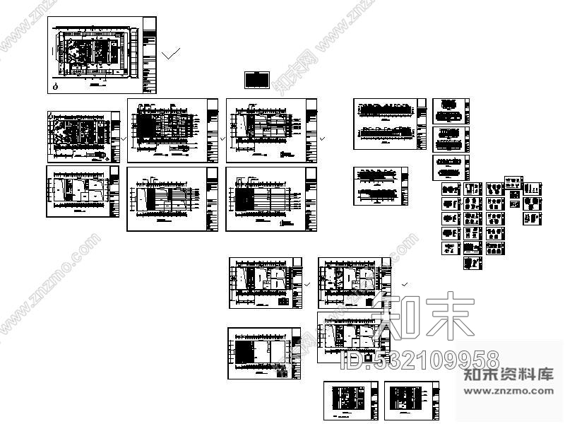 施工图广西某汽车特约店内室内装修图cad施工图下载【ID:532109958】