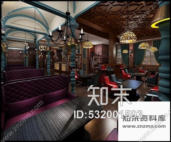 施工图合肥梦幻炫酷主题茶餐厅施工图含效果图cad施工图下载【ID:532001593】