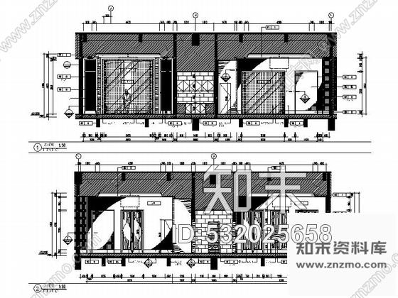 施工图云南精品高级现代风格商务酒店中餐厅室内装修施工图含效果cad施工图下载【ID:532025658】