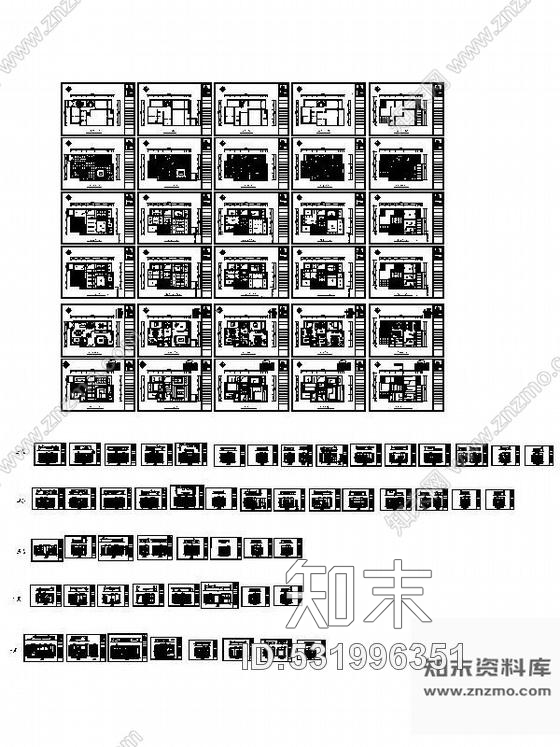 施工图浙江某五层别墅装修图cad施工图下载【ID:531996351】