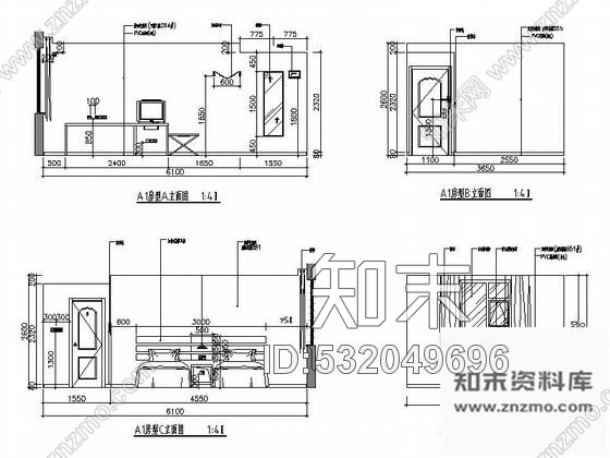 施工图黑龙江某品牌连锁快捷酒店室内装修图cad施工图下载【ID:532049696】