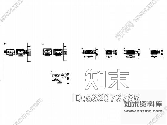 施工图45平方售楼处VIP签约室装修图cad施工图下载【ID:532073765】