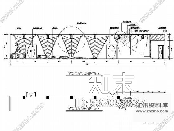 施工图四川某职工演艺大厅多功能厅装修图cad施工图下载【ID:532093837】