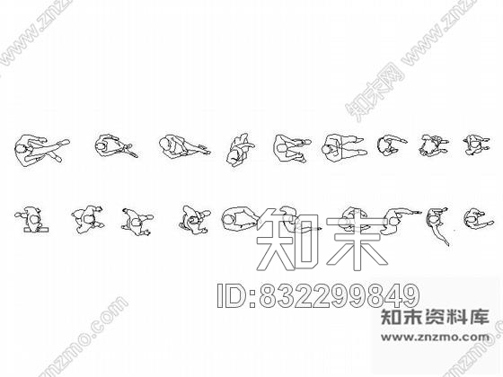 图块/节点各种姿势人物CAD图块下载cad施工图下载【ID:832299849】